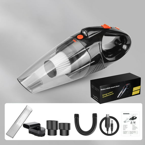Cordless Handheld Car Vacuum Cleaner, 120W High Power Rechargeable Portable Vacuum with LED Light, Wet Dry Use, Washable Filter, Multiple Attachments for Car & Home Cleaning