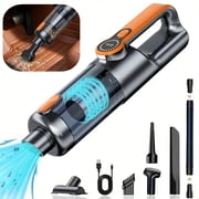 Cordless Handheld Car Vacuum Cleaner 17000Pa 2 in 1 Vacuum & Air Pump Rechargeable Portable Vacuum with Crevice Tool Floor Brush USB-C for Car Home Pet Hair Orange