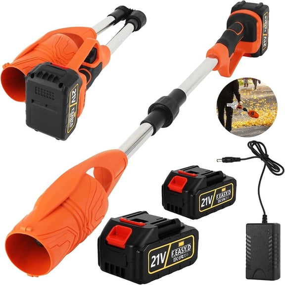 Cordless Handheld Electric Leaf Blower 2x Batteries &Charger Foldable Blower