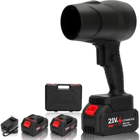 Cordless Handheld Leaf Blower with 2 x 4.0 Ah Batteries, 32000RPM Turbo Jet Blower, Small Leaf Blower for Deck, Garden, Patio, Portable Handheld Mini Turbine Drying Snow Blower Black$$Garden & Patio