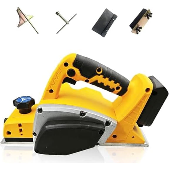 Cordless Handheld Planer for Dewalt 20V Battery, 15000 RPM Power Wood Planer 82MM Cut Width 2MM Cut Depth Brushless Motor Power Planer for Wood Chamfer Carpenter Home DIY Woodworking Tool, No Battery