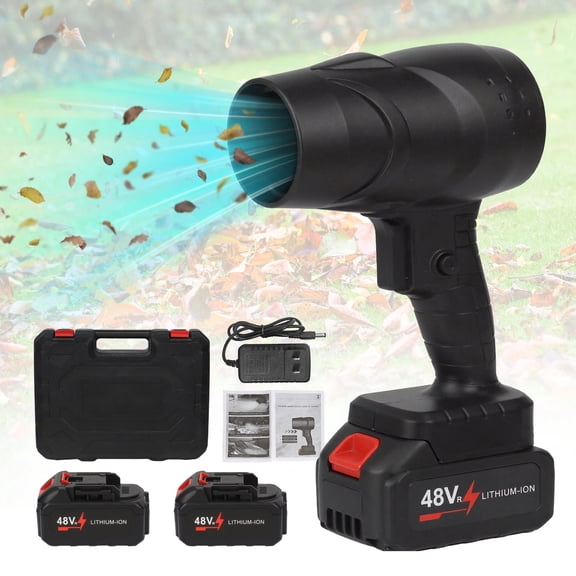 Cordless Handheld Turbo Blower, 48V Mini Portable Air Blower with Storage Case, 35000RPM Hand Blower for Car Drying, Yard Leaf, Standing Water, BBQ Charcoal & Dust Cleaning