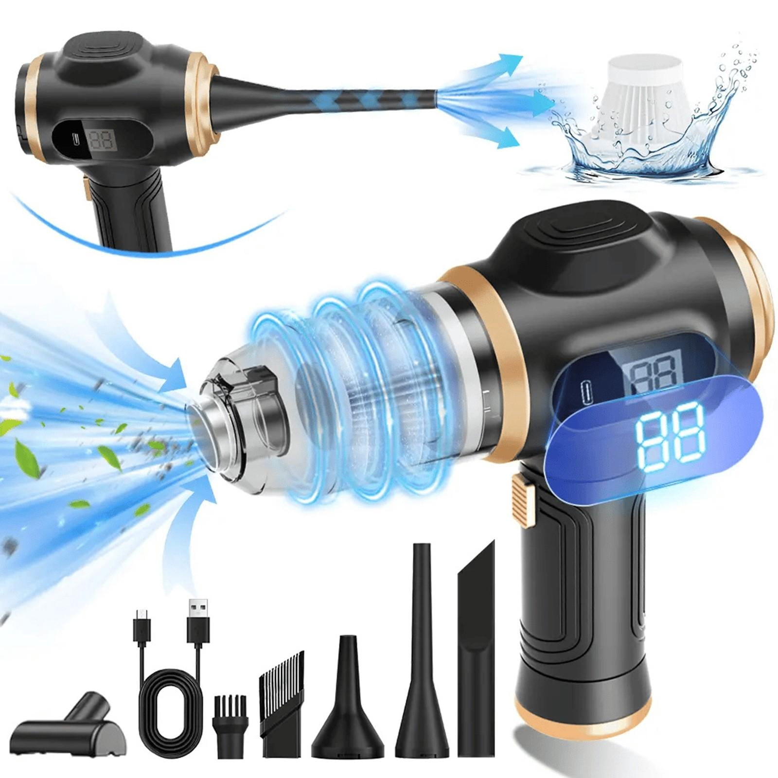 Cordless Handheld Vacuum Cleaner, Equipped with Portable Dust Cleaner, Vacuum Brush attachment, and Extra Accessories, Portable Car Vacuum Cordless Rechargeable for Wet and Dry