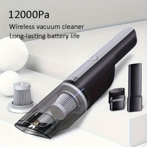 Cordless Handheld Vacuum Cleaner High Power Strong Suction Rechargeable Portable Car Vac for Auto Interior Detailing Pet Hair Home Use Mini Vacuum for Carpet Upholstery Stairs Office Quick Cleanup
