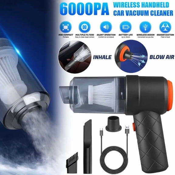 Cordless Handheld Vacuum Cleaner Mini Air Duster Blower For Car Home Pc Computer
