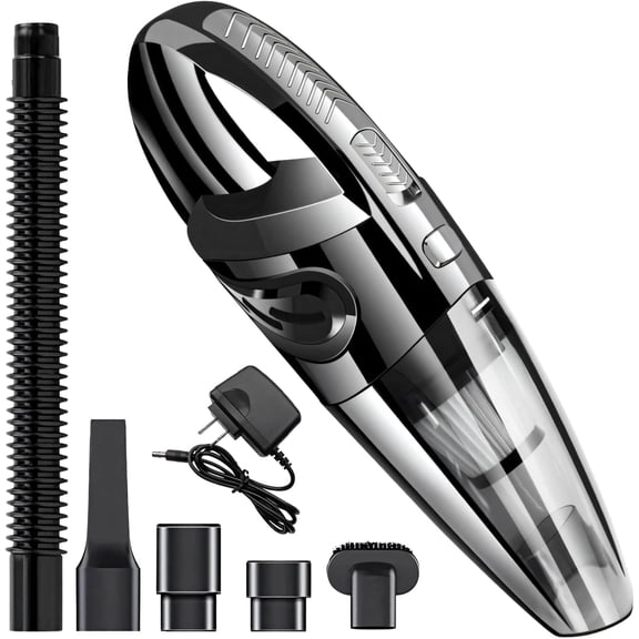 Cordless Handheld Vacuum Cleaner, Mini Portable High-Power Car Vacuum, Wireless for Dust and Pet Hair, Includes Multiple Attachments and Rechargeable Battery for Car and Home Cleaning, US Plug