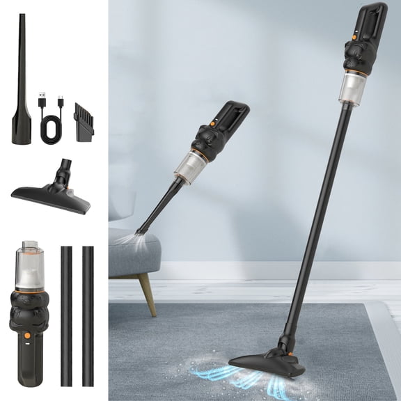 Cordless Handheld Vacuum Cleaner, Powerful Suction Dust Buster with Blow and Suck Function, Low Noise Portable Vacuum with Extended Brush Attachments for Car Interior Home Office Pet Hair Cleaning