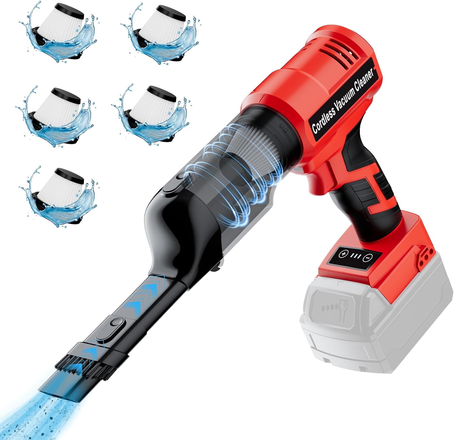 Cordless Handheld Vacuum for Mil*wau*kee 18V Battery(Tool Only), 240W Powerful Car Vacuum with Brushless Motor, 3-Speed, 5 Filters, Portable Vacuum Cleaner for Home Office Car Pet