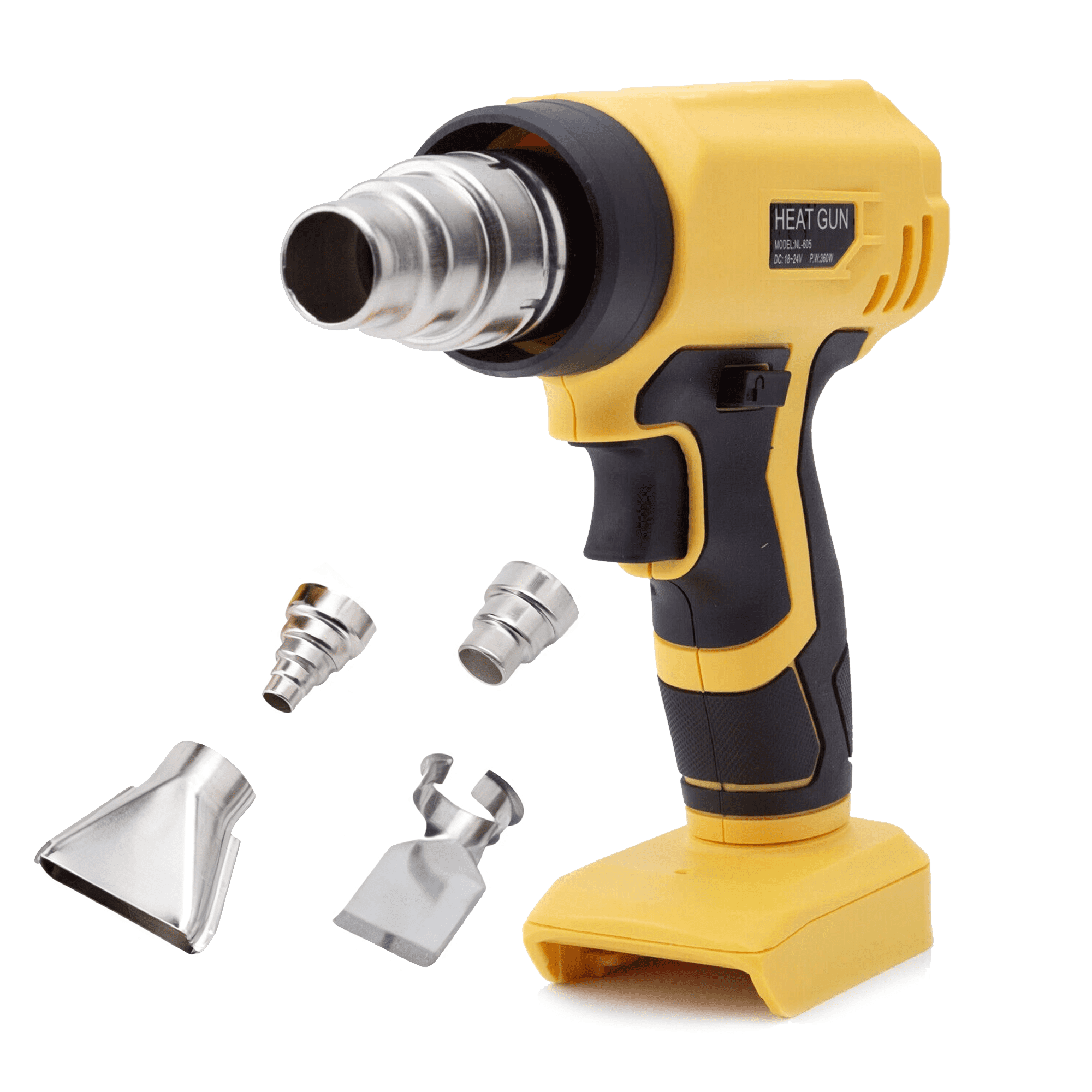 Cordless Heat Gun Compatible with Dewalt 20V Battery, 360W Fast Heating Hot Air Gun Variable Temperature 122℉-1022℉, for Shrink Tubing, Paint Removal, Tube Bending (Tool Only, NO Battery)