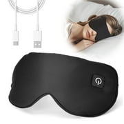 Cordless Heated Eye Mask, Rechargeable Warm Eye Compress for Dry Eyes, 3 Temperature Settings, 1000mAh Battery, Type-C Fast Charging, 30 Min Auto Shutoff, Adjustable & Washable Cover