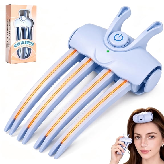 Cordless Heated Hair Root Volume Clip, Root Volumizer for Fine Flat Hair, Rechargeable with 2 Heat Settings, Easy Fast Root Lift Styling Tool for Bangs, Compact Travel Friendly