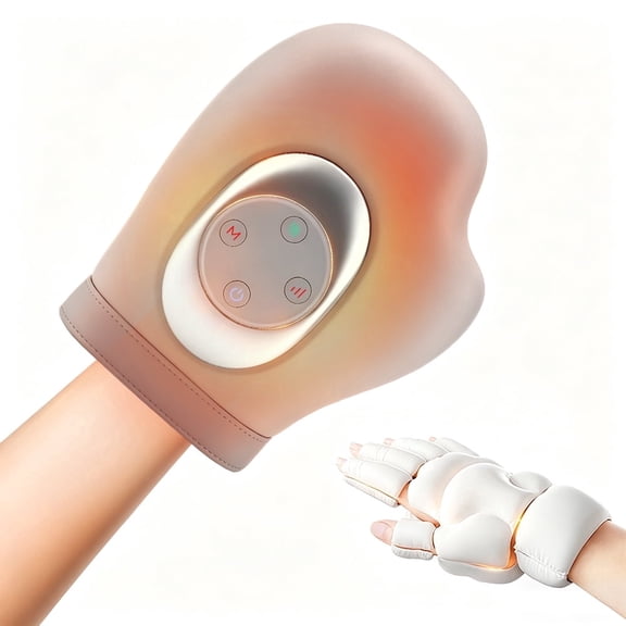 Cordless Heated Hand Massager with Air Compression, 3 Modes 3 Heat Levels , Portable Electric Palm Wrist Finger Massager for Relaxation, Hand Fatigue & Repetitive Strain