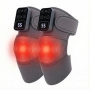 Cordless Heated Knee Massager with Vibration, 5 Heat Levels & 3 Massage Modes, Electric Knee Brace with Massage for Men Women