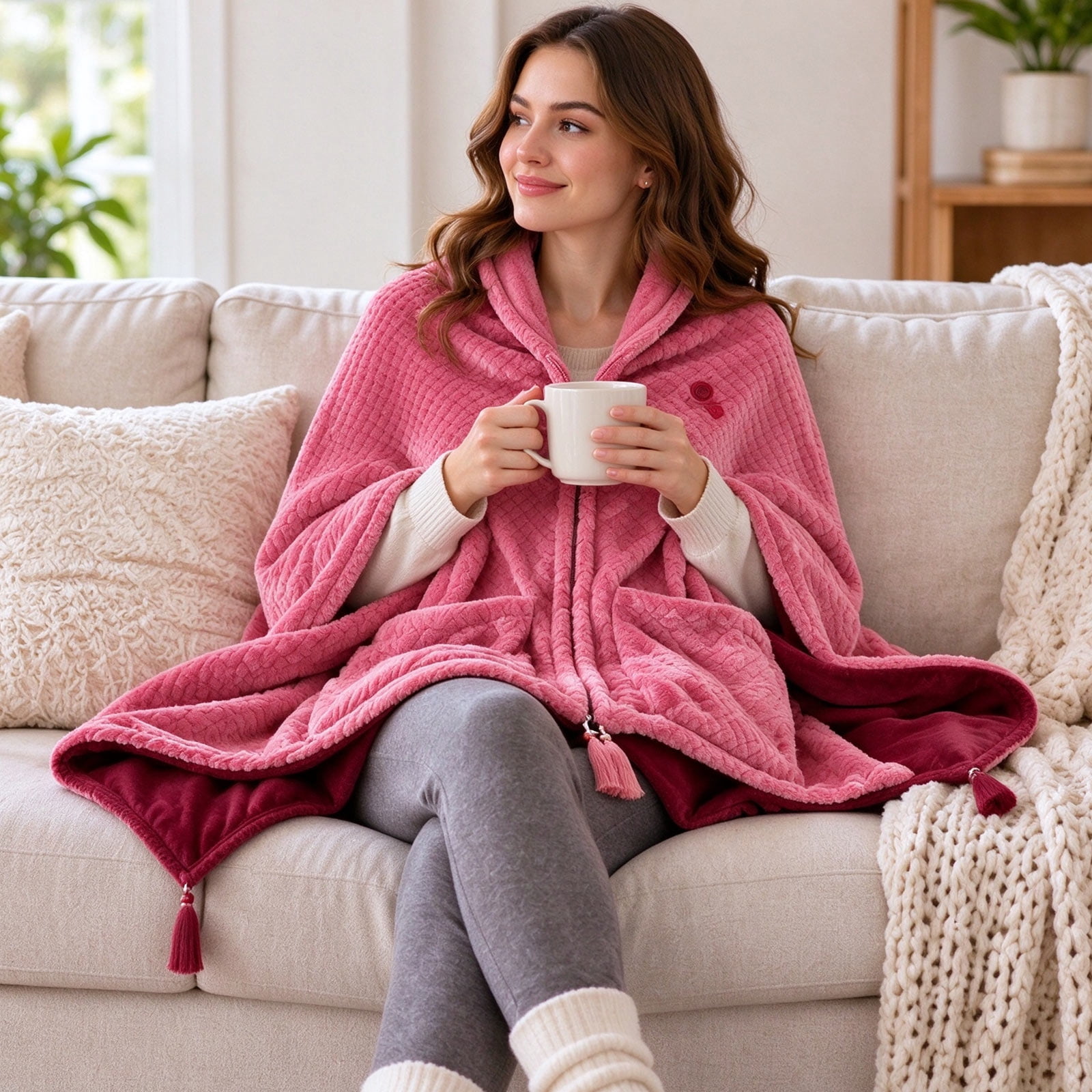 Cordless Heating Blanket, Battery Powered Heated Throw for Travel ...
