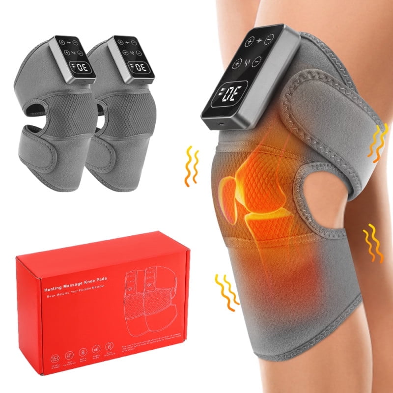 Cordless Heating Knee Massager, 2PCS Knee Shoulder Elbow 3-in-1 Heating Vibration Massager, Portable Wireless 3D Wrap Massager, Suitable For Office, Study, Home Ideal Gift