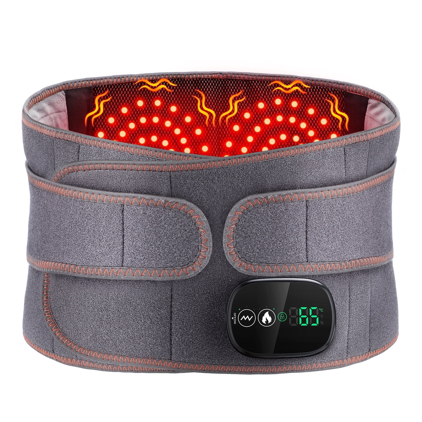 Cordless Heating Pad for Back Relief, Portable Lower Back Massager with 3 Heat 5 Vibration, 5000mAh Heated Back Brace Heating Pad for Cramps, Gifts for Women Men Mom Dad