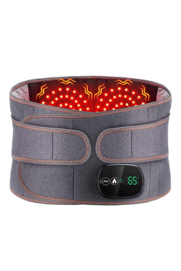 Cordless Heating Pad for Back Relief, Portable Lower Back Massager with 3 Heat 5 Vibration, 5000mAh Heated Back Brace Heating Pad for Cramps, Gifts for Women Men Mom Dad