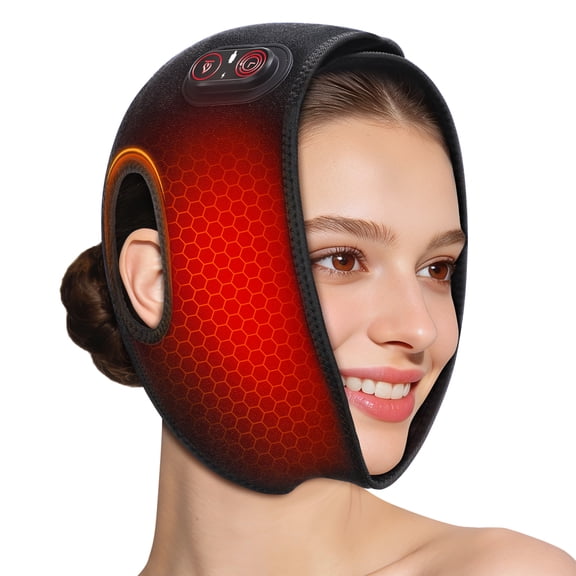 Cordless Heating Pad for Face Jaw Chin, Jaw Heating Pad, Face Heated Wrap with 3 Heat and Timing Settings, 5000mAh Battery Rechargeable for Wisdom Teeth, Facial Comfort, Jaw Relaxation & Daily Warm