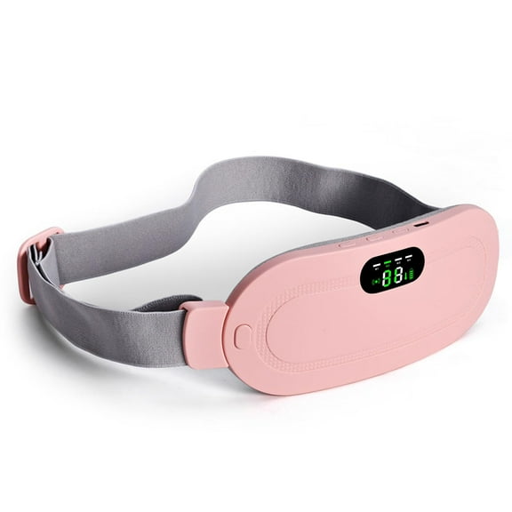 Cordless Heating Pad Heating Massager for Back Pain Menstrual Cramps Pain Relief Portable Heating Pad 4 Vibration Mode Massager with Adjustable Heating Temperature (Pink)