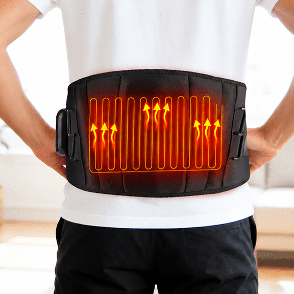 Portable Heating Pad for Back and Abdomen, Cordless Lower Back Massager with 3 Heat & 3 Massage, Smart Timer Back Brace, Gifts for Women Men Mom Dad Seniors