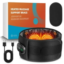 Cordless Heating Pad with Massager, Back Brace Heating Pad for Back Pain Relief, Heated Back Support Belt with 3 Heating & Vibration Modes, Rechargeable Low Back Massager for Women Men