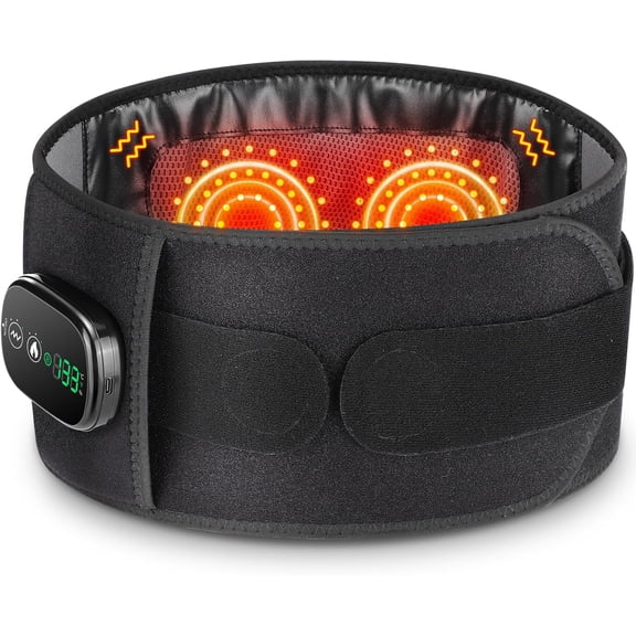 Cordless Heating Pad with Massager for Back,  Eligible Items List, Portable Lower Back Massager, Electric Heat Pad for Cramps, HSA Approved Products Only