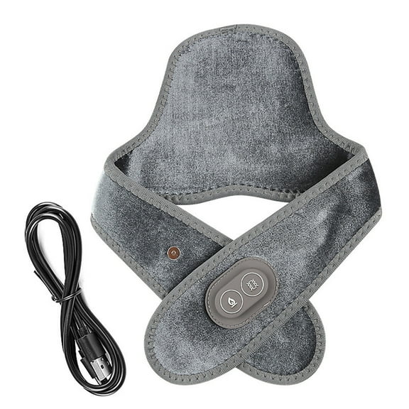Cordless Heating Pad for Neck,Heated Neck Wrap,Neck Massager with Heat, 3 Levels Heat & Vibration Massage, Rechargeable Neck Heating Pad for Neck Pain Electric for Pain Relief(Gray)