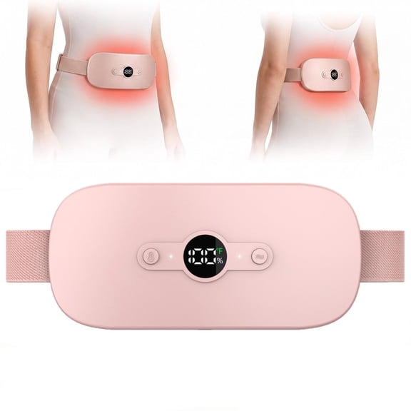 Behome Portable Heating Pad for Period Cramps, 6 Heat Levels and 6 Massage Modes, Electric Cordless Menstrual Period Heating Pad Belt for Cramps, Women and Girl