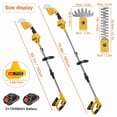 thumbnail image 1 of Cordless Hedge Trimmer with Extension Pole, 21V 2-in-1 Grass Shear & Shrub Cutter, 30-40 Min Runtime, 16/19mm Branch Capacity, for Lawn & Garden Maintenance, 1 of 8