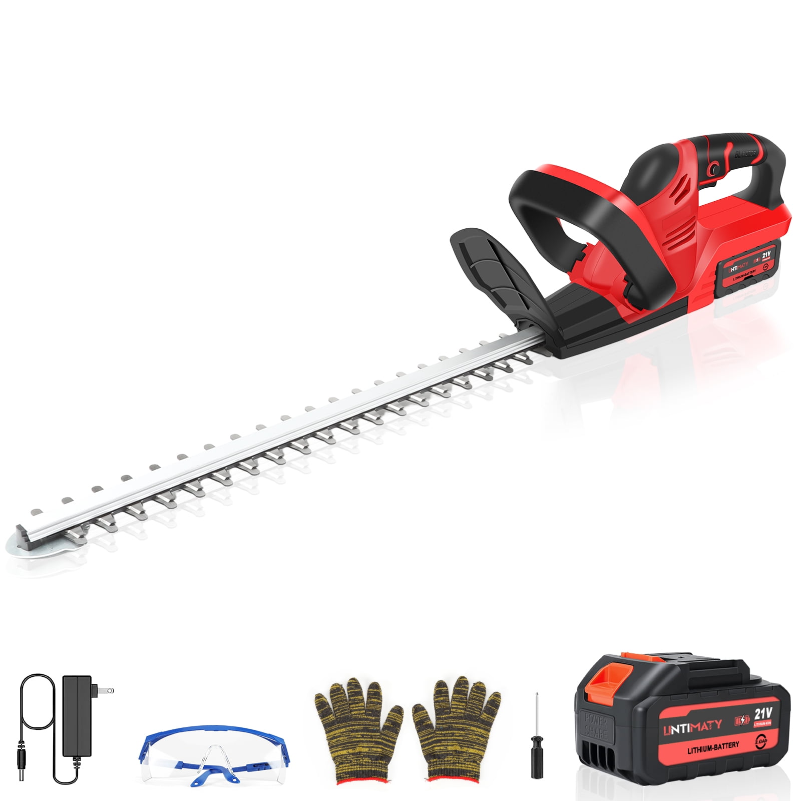 Cordless Hedge Trimmer, UNTIMATY 21V Rechargeable Hedge Trimmer with 22