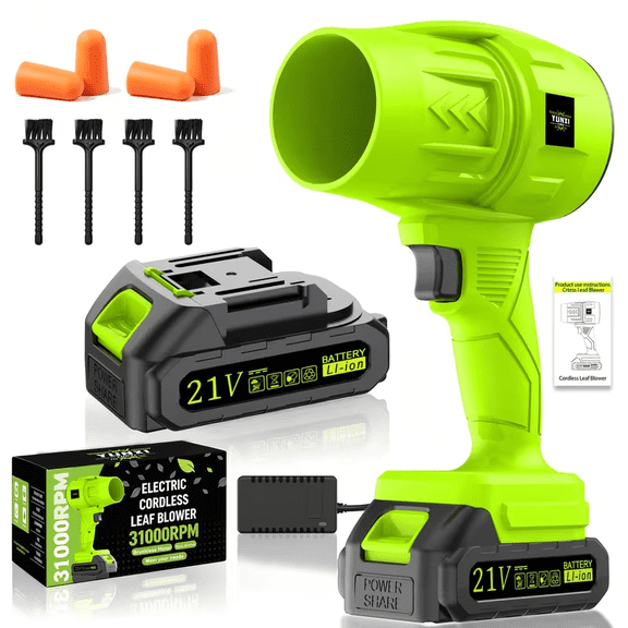 Cordless High Power Handheld Blower, Turbo Fan with Optional Battery & Quick Charger