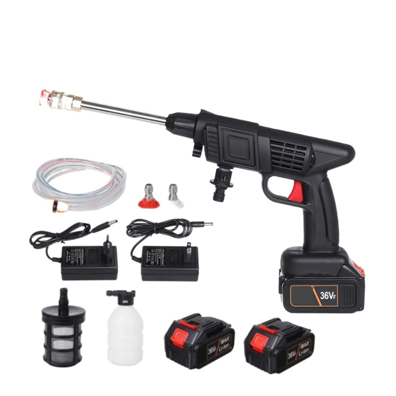 Cordless High Pressure Washer Rechargeable Car Washing Foam Machine Electric Garden Water Gun Adjustable For 36V Battery