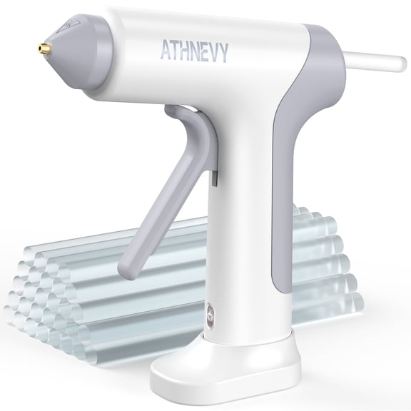 Cordless Hot Glue Gun, 10s Fast Preheat, 30PCS Mini Glue Sticks 7x100mm, 4V 20W Type-C Rechargeable, Anti-Drip, Auto-Off, for DIY Crafts, Repair, Decoration (White)