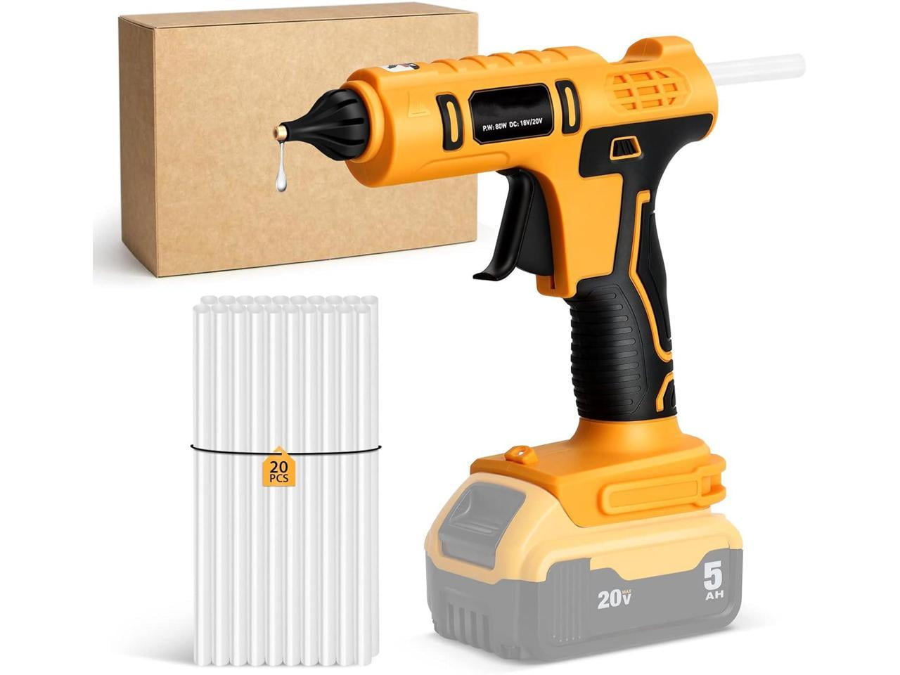 Cordless Hot Glue Gun for Dewalt 18V/20V Battery, Handheld Wireless