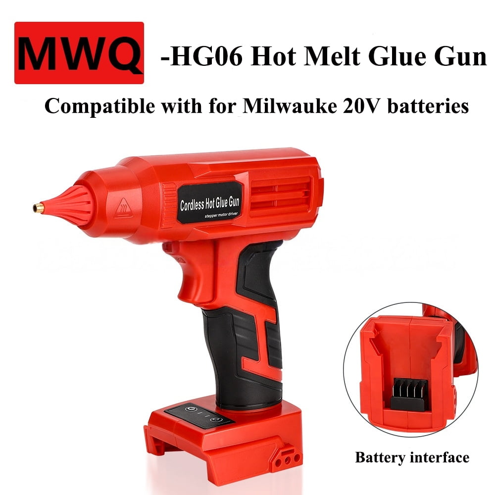 Cordless Hot Glue Gun for Mil-wau-kee 18V Max Lithium-ion Battery,  Quick Preheat Hot Melt Glue Gun with 10 Pcs Glue Sticks for Arts/Crafts/Diy/Repairs(Tool Only)