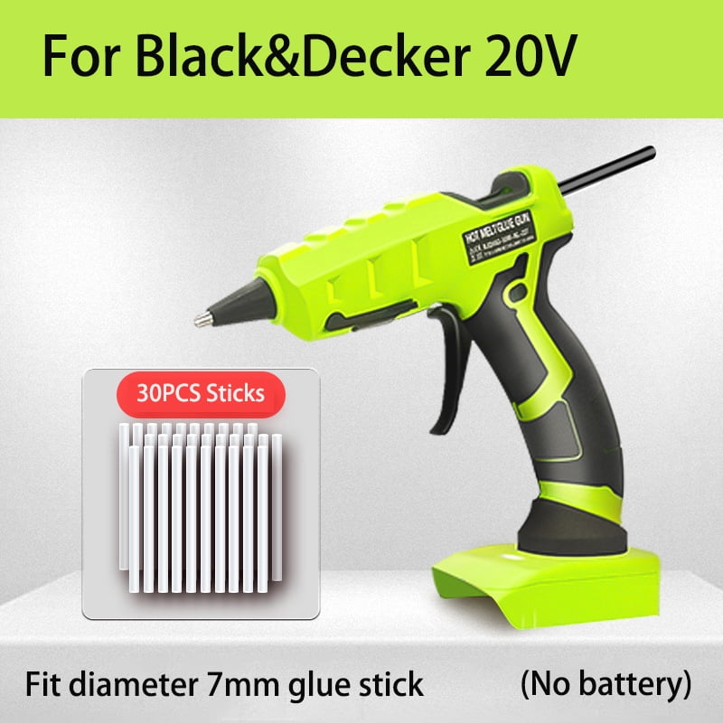 Cordless Hot Melt Glue Gun For Black and Decker With 30 Sticks 20V Lithium Battery Electric Repair Tool
