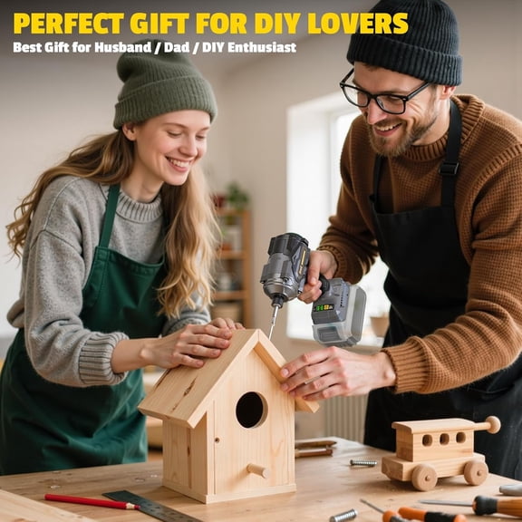 Cordless Impact Driver 1/4" Compatible with Dewalt 20V Battery (Bare Tool), 2800 In-lbs Brushless Impact Drill, 3900 RPM Compact Driver Tool for Home Projects, Auto-Stop & LED Light