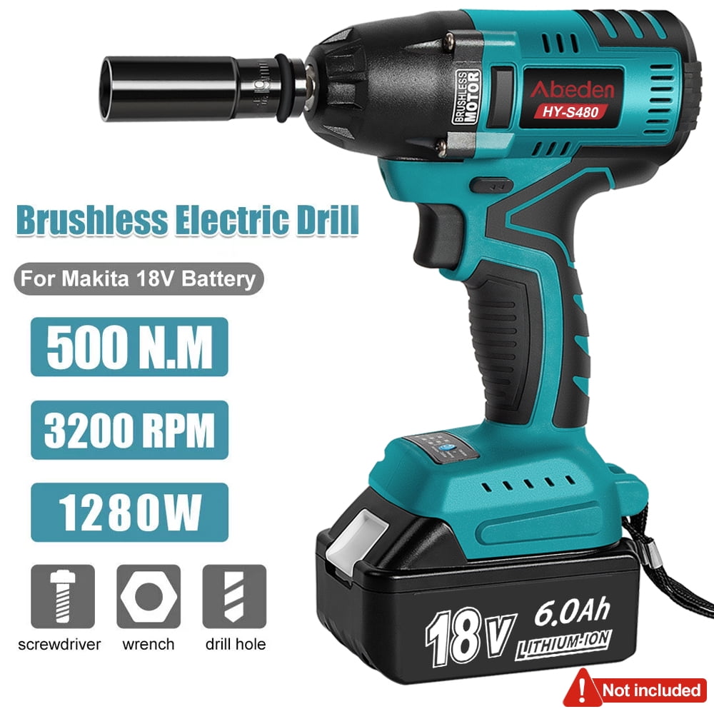 Brushless Power Cordless Impact Wrench Half Inch Compatible with 18V Makita Battery Walmart