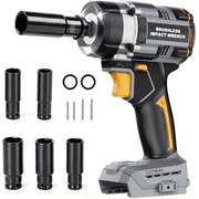 Cordless Impact Wrench 1/2 Inch Compatible with DeWalt 20V MAX Battery | Brushless Motor, High Torque, 1016 N.M750 Ft-lbs, Variable-Speed & Auto-Stop, Lightweight, 5 Sockets, LED Light Tool Only