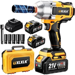 Cordless Impact Wrench 1/2 inch, 1300N.m(958Ft-lbs) High Torque, 3500RPM Variable Speed, 21V 2x4000mAh Batteries, LED Light, Fast Charger & 5 Sockets, Electric Wrench for Car, Heavy-Duty Jobs