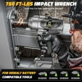 thumbnail image 1 of Cordless Impact Wrench 1/2 inch for Dewalt Battery, 750FT-LBS (1000N.m) Brushless Electric Impact Gun Includes LED Work Light, High Torque Impact Driver, Bare Tool Only, 1 of 6