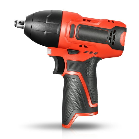 Cordless Impact Wrench, 3/8 Chuck Max Torque 120 Nm 12V Electric Power Impact Wrench with LED Work Light,Red (Tool Only)