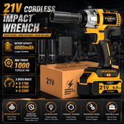 Cordless Impact Wrench 740 Ft-lbs1000N.m 3300RPM High Torque 1/2 Inch Impact Gun, Electric Impact Driver, Brushless Motor, 1x4.0Ah Battery Fast Charger for Car Tires Truck Mower
