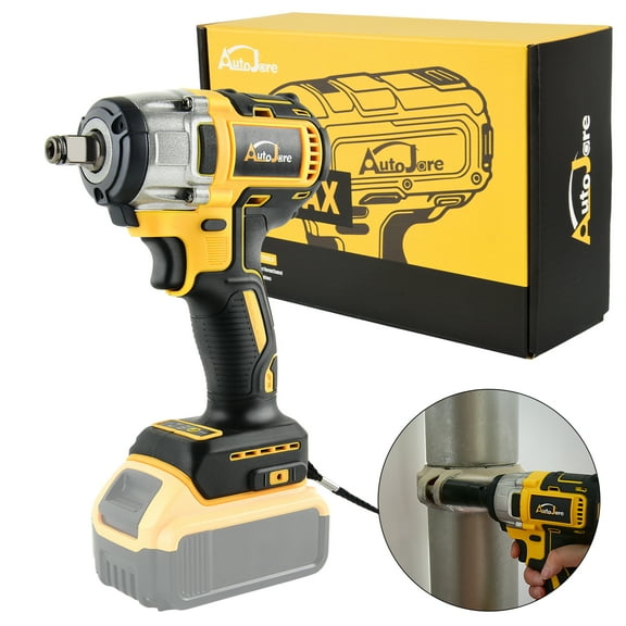 Cordless Impact Wrench for Dewalt Battery 390FT-LBS 1/2 inch 530N.m Compact Impact Gun Brushless Electric Includes LED Work Light - 2800RPM Light-Duty Impact Driver Wrench - No Battery