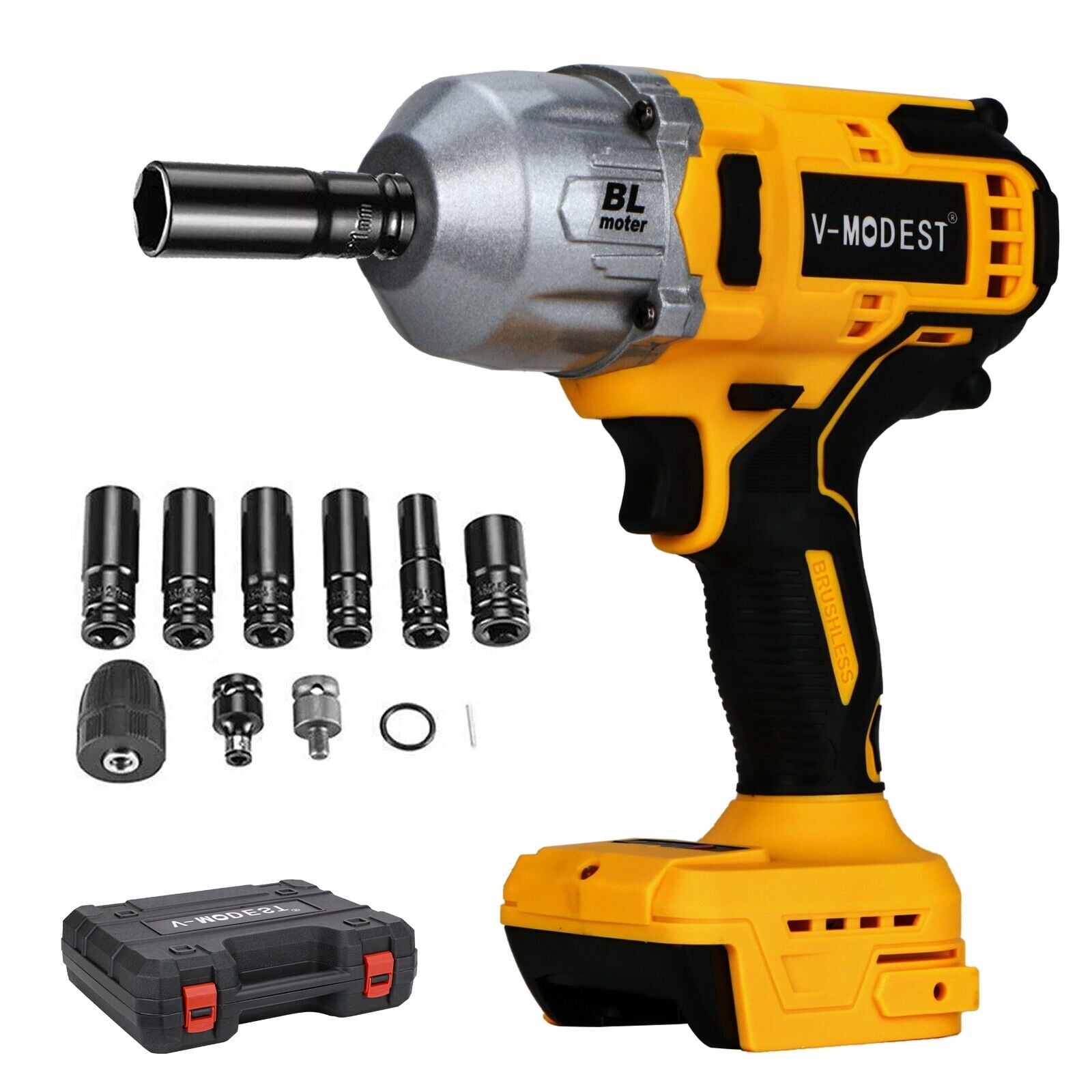 Cordless Impact Wrench 1/2 Inch - 590 FT-LBS Torque, Brushless, Compatible With Dewalt 20V Battery