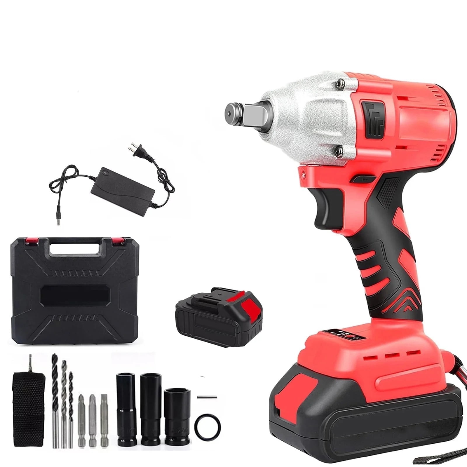 Cordless Impact Wrench, Max Torque 350 Ft-lbs, 1/2 inch Brushless Impact Gun, High Efficiency Brushless Motor with Fast Charger and 2 Battery