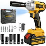 Cordless Impact Wrench, UNTIMATY 1/2 inch Brushless Impact Gun, Max Torque 320 Ft-lbs（430N.m） Impact Wrench with 21V Brushless Motor, with 3.0Ah Li-ion Battery & 7 Sockets