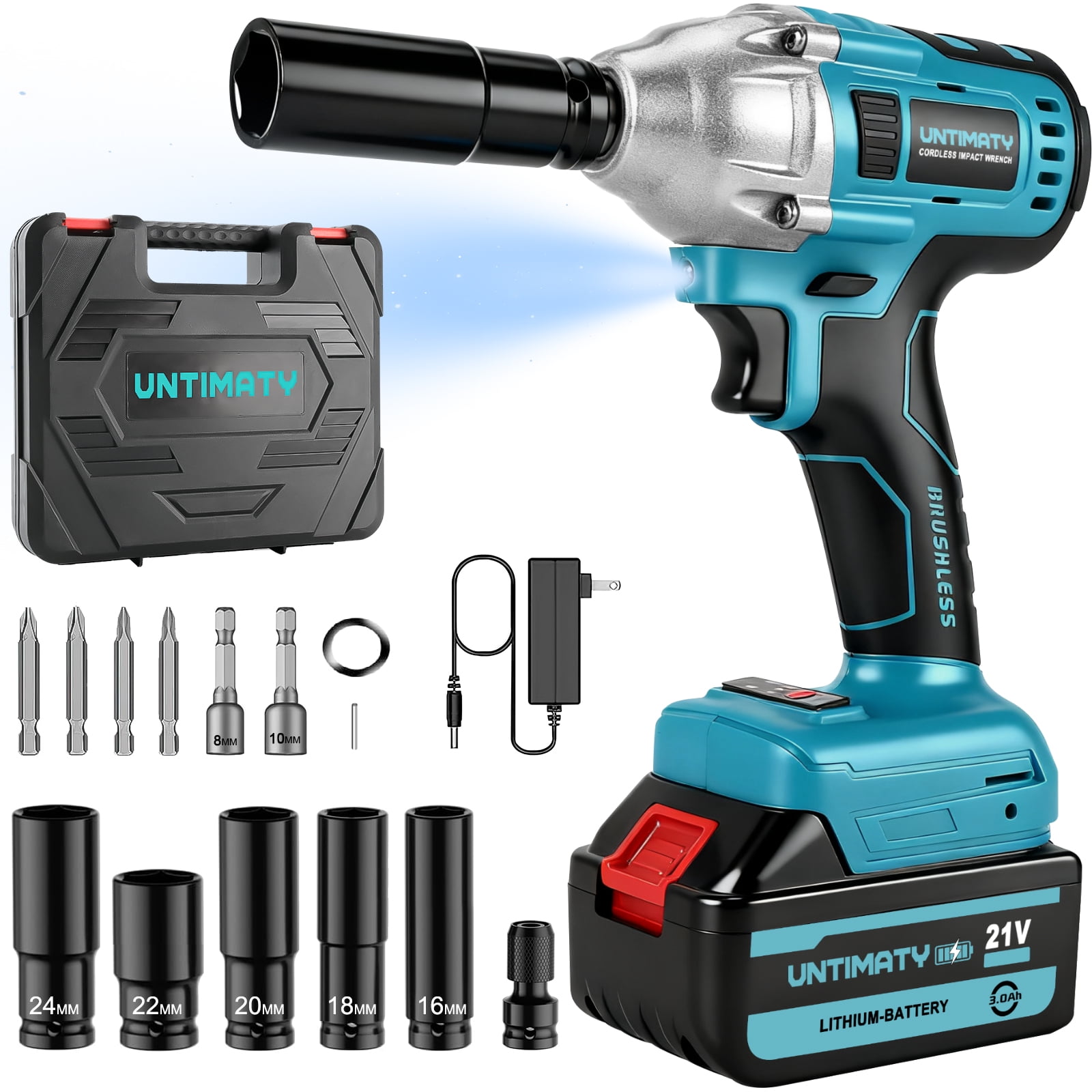 UNTIMATY Cordless Impact Wrench 1/2 inch Brushless Impact Gun with