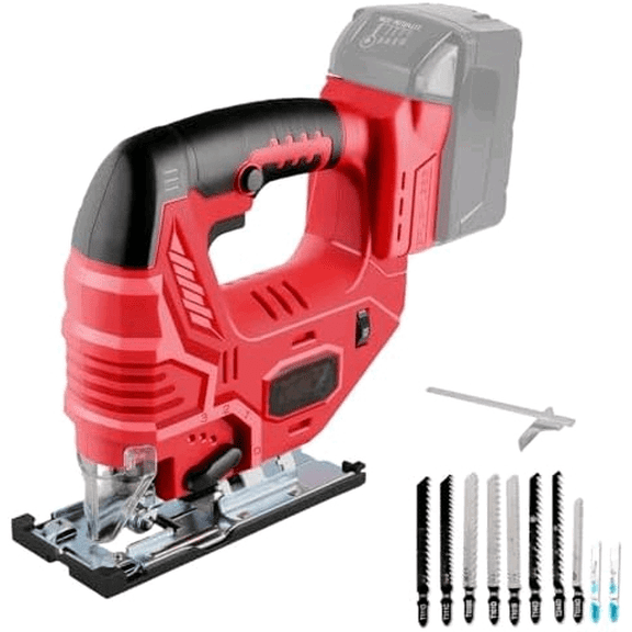 Cordless Jig Saw Compatible with Milwaukee m18 Battery Brushless Jigsaw with 7-Speed Variable 0- 45 Bevel Cuts 4 Position Orbital Setting for Wood, Metal (No Battery)$$