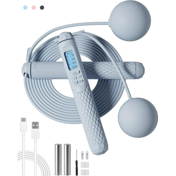 Cordless Jump Rope with Counter for Fitness - Adjustable Smart Skipping Rope For Men Women Kids Outdoor Speed Boxing Crossfit Workout Exercise Cardio